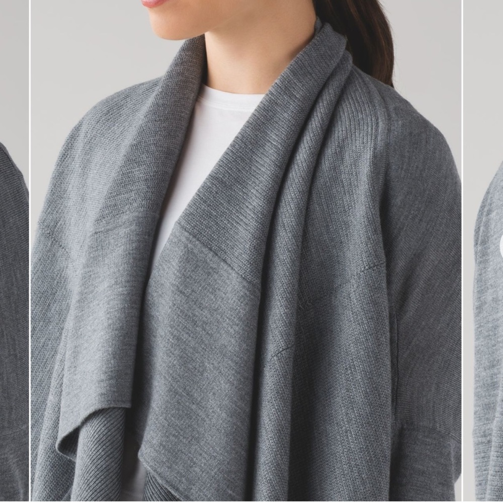 Lululemon sit in lotus wrap - size 8 - merino wool - gray - Picture 13 of 15